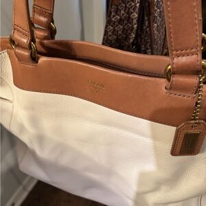 Fossil Brown and Cream Shoulder Bag